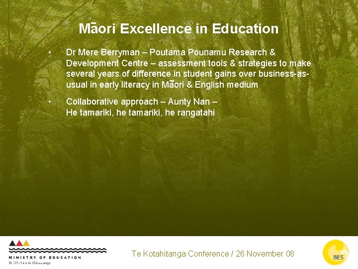 Maori Excellence in Education • Dr Mere Berryman – Poutama Pounamu Research & Development