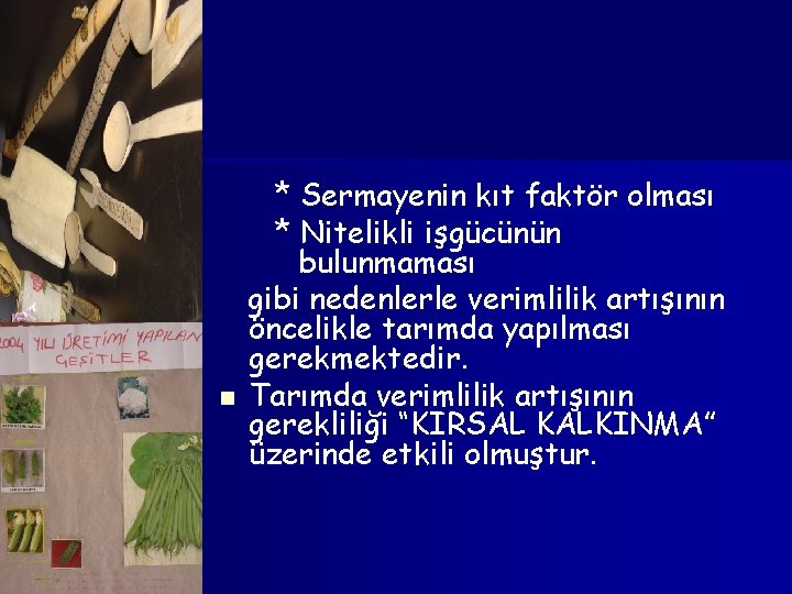n * Sermayenin kıt faktör olması * Nitelikli işgücünün bulunmaması gibi nedenlerle verimlilik artışının n * Sermayenin kıt faktör olması * Nitelikli işgücünün bulunmaması gibi nedenlerle verimlilik artışının