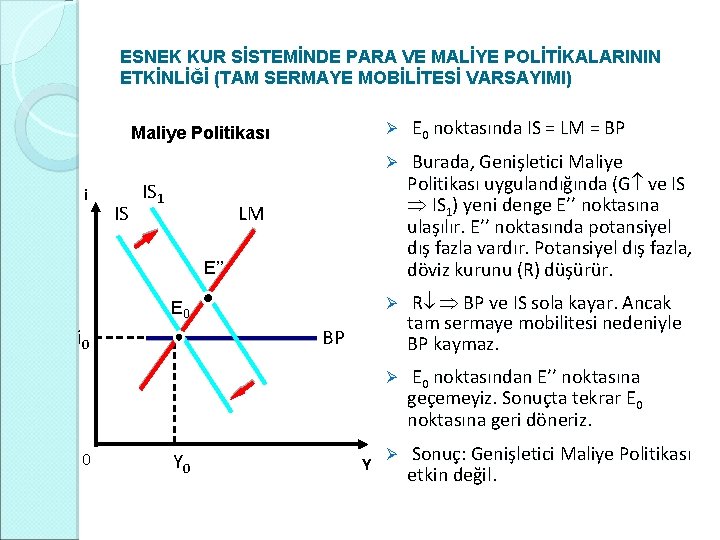 ESNEK KUR SİSTEMİNDE PARA VE MALİYE POLİTİKALARININ ETKİNLİĞİ (TAM SERMAYE MOBİLİTESİ VARSAYIMI) Maliye Politikası