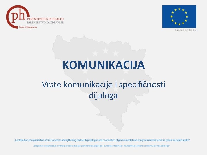 KOMUNIKACIJA Vrste komunikacije i specifičnosti dijaloga 