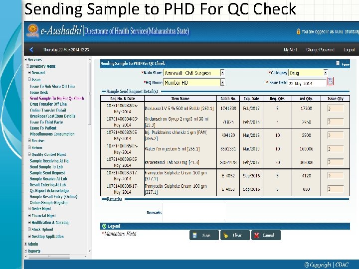 Sending Sample to PHD For QC Check 