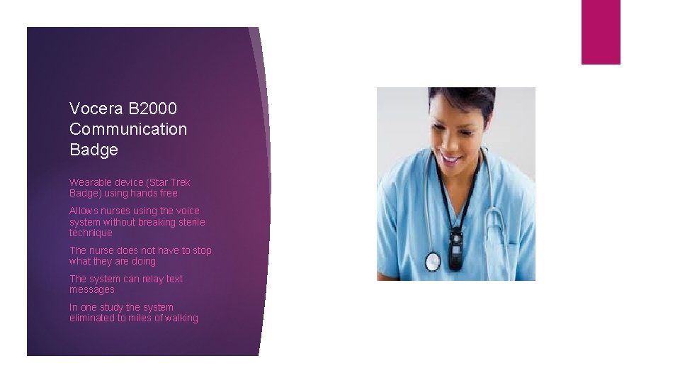 Vocera B 2000 Communication Badge Wearable device (Star Trek Badge) using hands free Allows