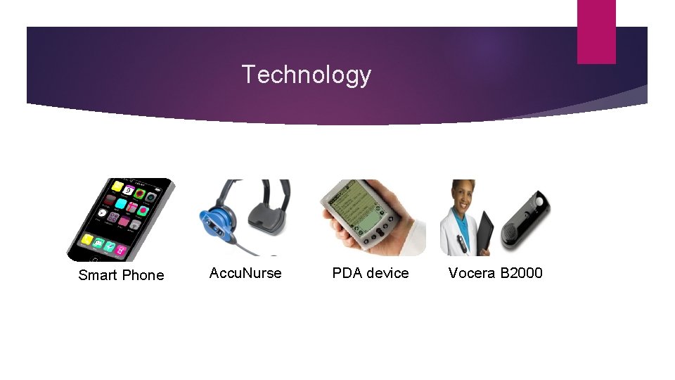 Technology Smart Phone Accu. Nurse PDA device Vocera B 2000 