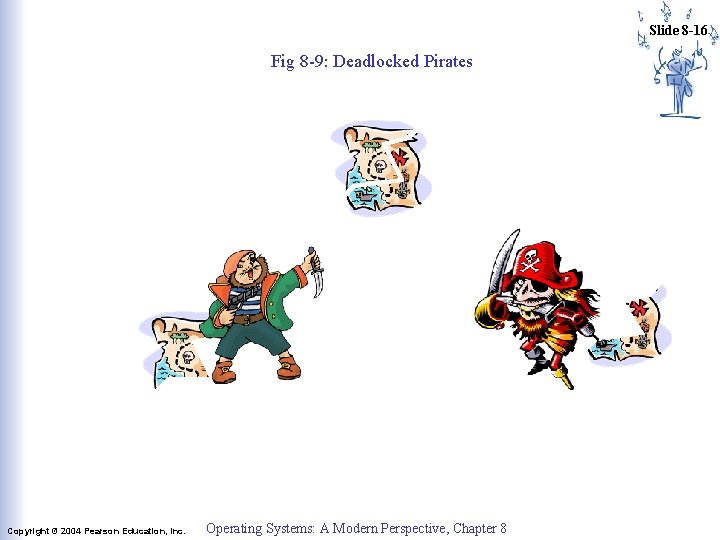 Slide 8 -16 Fig 8 -9: Deadlocked Pirates Copyright © 2004 Pearson Education, Inc. Slide 8 -16 Fig 8 -9: Deadlocked Pirates Copyright © 2004 Pearson Education, Inc.