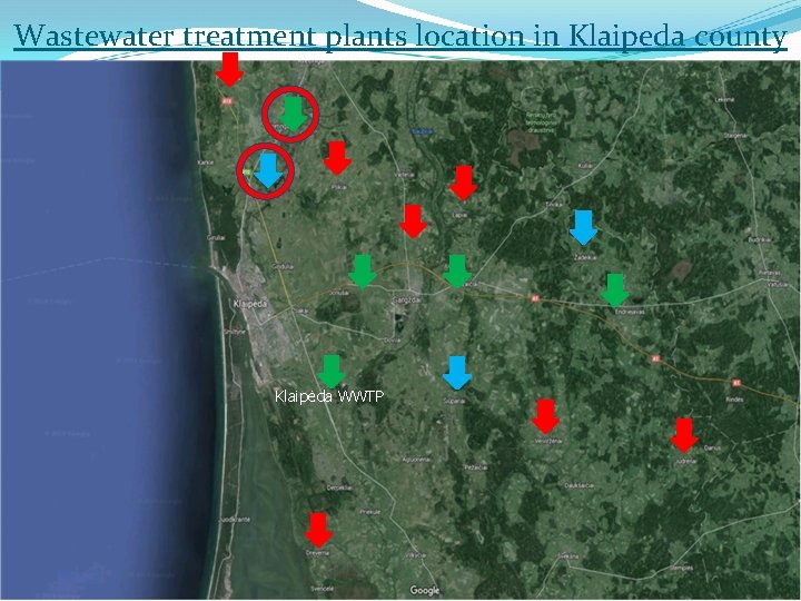 Wastewater treatment plants location in Klaipeda county Klaipėda WWTP 