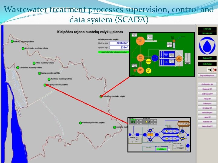 Wastewater treatment processes supervision, control and data system (SCADA) 