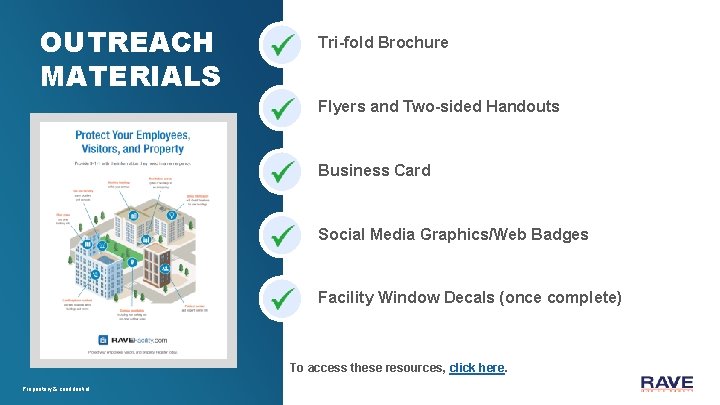 OUTREACH MATERIALS Tri-fold Brochure Flyers and Two-sided Handouts Business Card IMG Social Media Graphics/Web