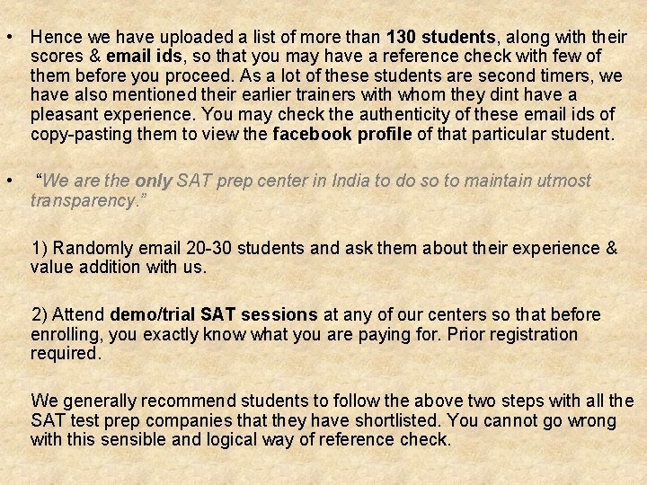 • Hence we have uploaded a list of more than 130 students, along • Hence we have uploaded a list of more than 130 students, along