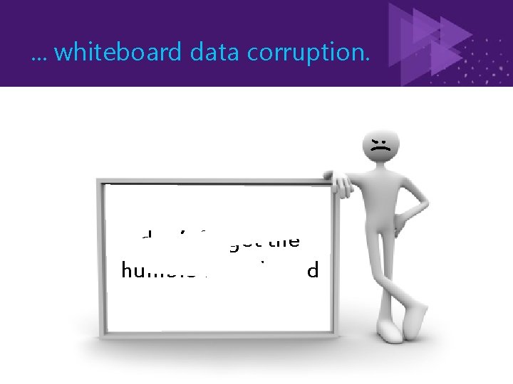 . . . whiteboard data corruption. ; ( don’t forget the humble whiteboard 
