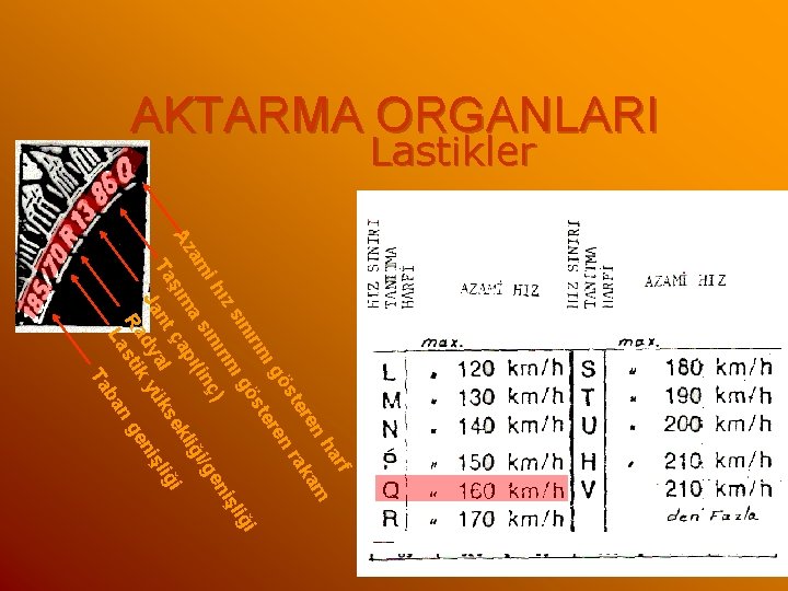 AKTARMA ORGANLARI Lastikler rf ha m en ka er ra st n gö re