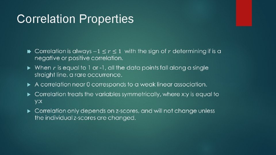 Correlation Properties 