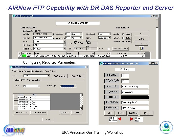 AIRNow FTP Capability with DR DAS Reporter and Server Configuring Reported Parameters EPA Precursor