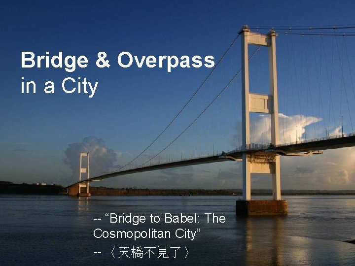 Bridge & Overpass in a City -- “Bridge to Babel: The Cosmopolitan City” --