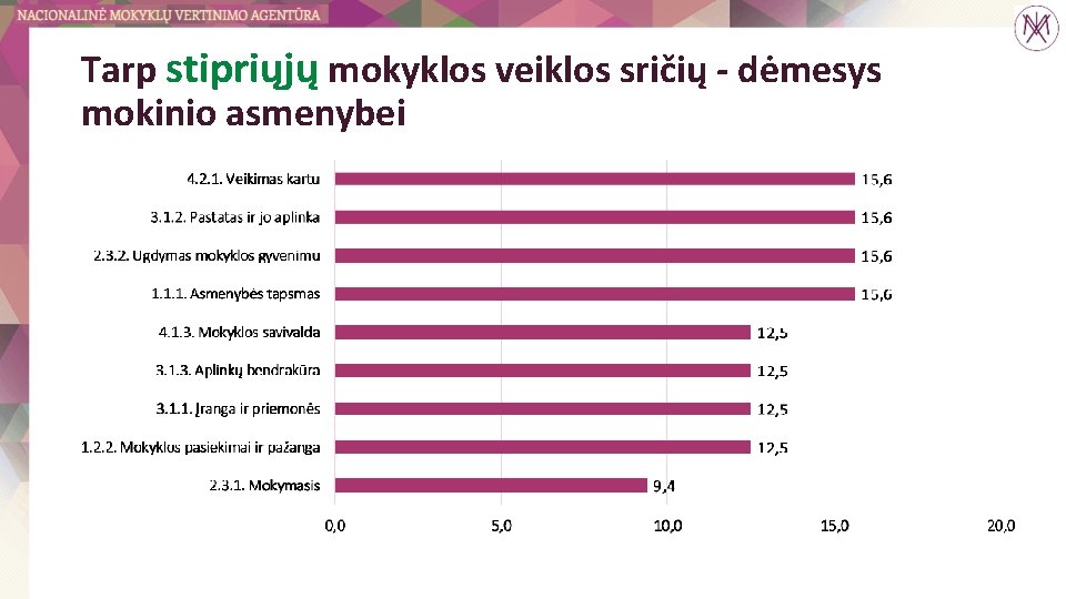 Tarp stipriųjų mokyklos veiklos sričių - dėmesys mokinio asmenybei 