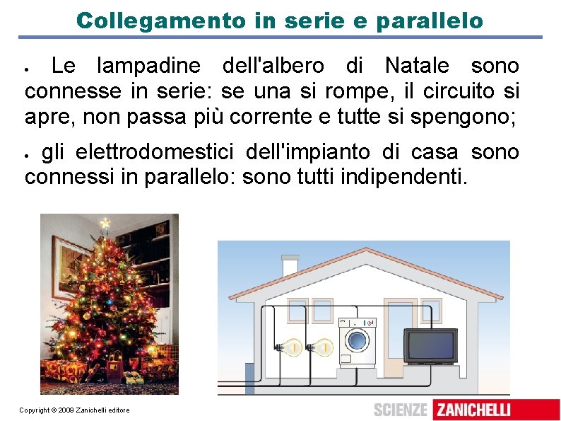 Collegamento in serie e parallelo Le lampadine dell'albero di Natale sono connesse in serie: Collegamento in serie e parallelo Le lampadine dell'albero di Natale sono connesse in serie: