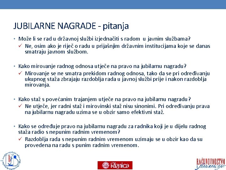 JUBILARNE NAGRADE - pitanja • Može li se rad u državnoj službi izjednačiti s