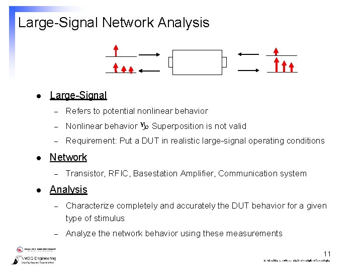 Large-Signal Network Analysis l l Large-Signal – Refers to potential nonlinear behavior – Nonlinear