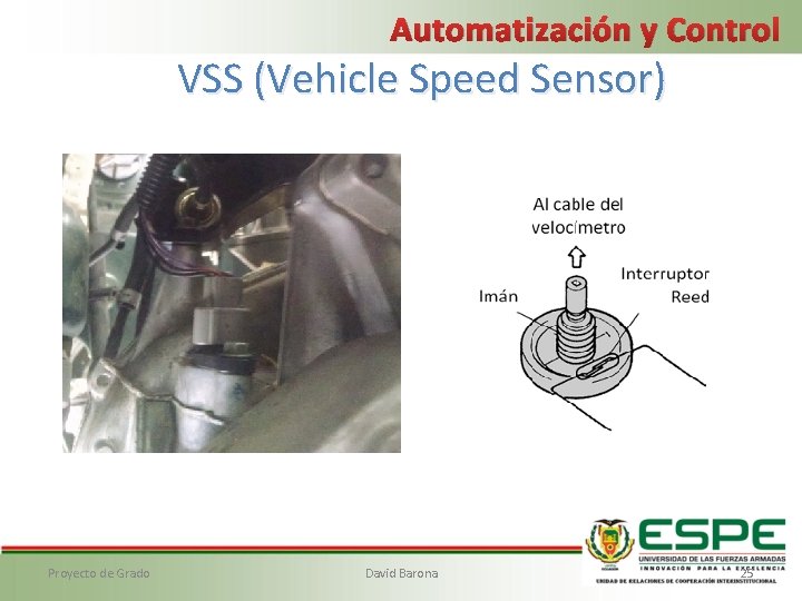 Automatización y Control VSS (Vehicle Speed Sensor) Proyecto de Grado David Barona 25 