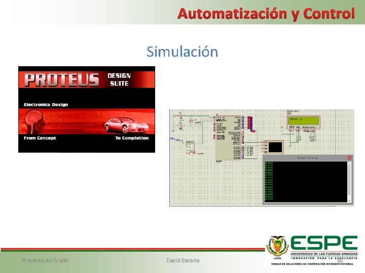 Automatización y Control Simulación Proyecto de Grado David Barona 56 