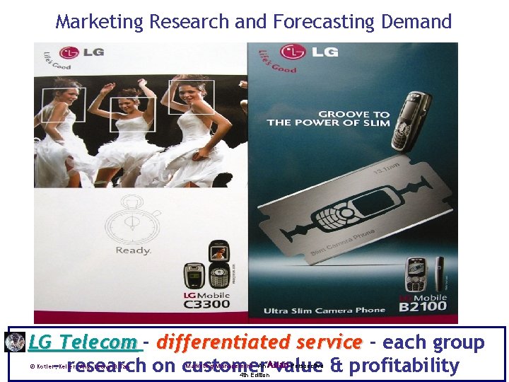 Marketing Research and Forecasting Demand LG Telecom - differentiated service - each group -