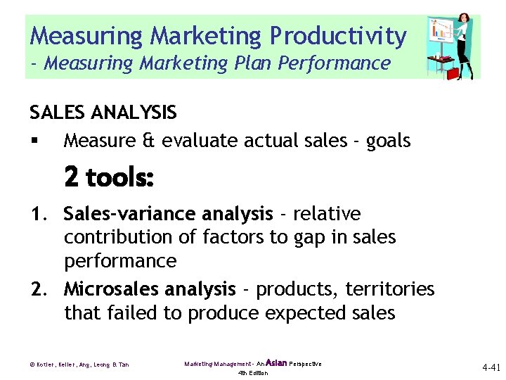 Measuring Marketing Productivity - Measuring Marketing Plan Performance SALES ANALYSIS § Measure & evaluate
