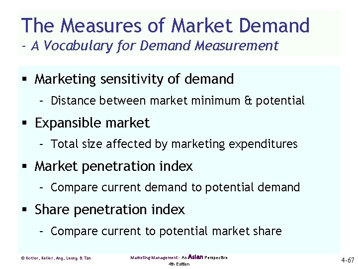 The Measures of Market Demand - A Vocabulary for Demand Measurement § Marketing sensitivity