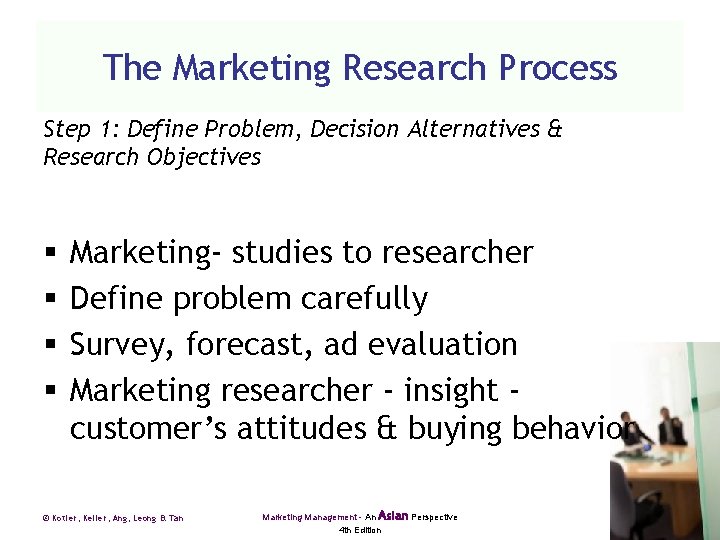 The Marketing Research Process Step 1: Define Problem, Decision Alternatives & Research Objectives §