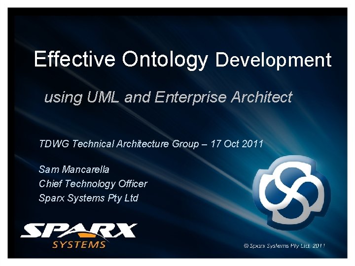 Effective Ontology Development using UML and Enterprise Architect
