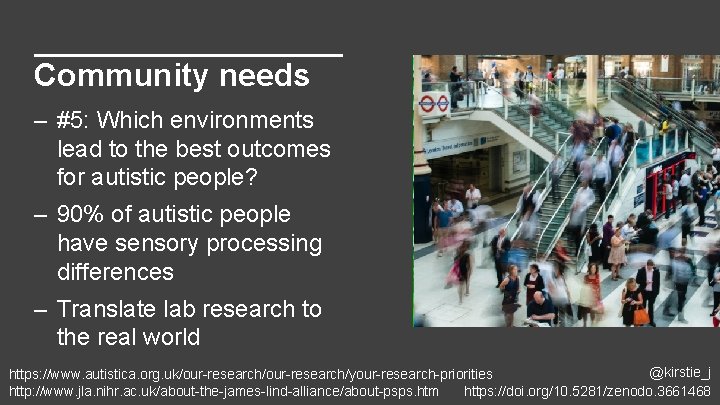 Community needs – #5: Which environments lead to the best outcomes for autistic people?