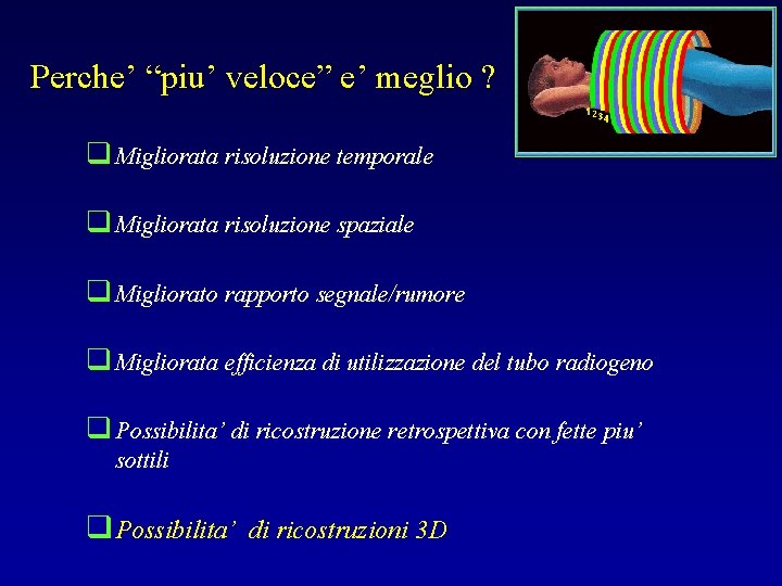 Perche’ “piu’ veloce” e’ meglio ? q Migliorata risoluzione temporale q Migliorata risoluzione spaziale