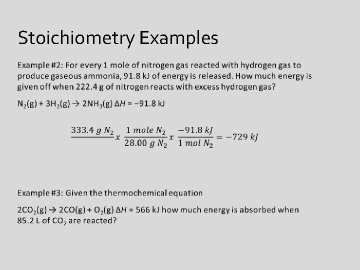 Stoichiometry Examples 