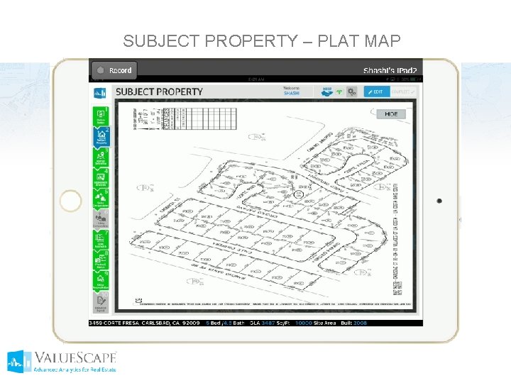 SUBJECT PROPERTY – PLAT MAP 