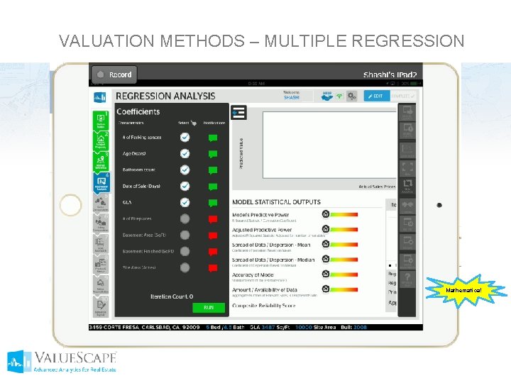 VALUATION METHODS – MULTIPLE REGRESSION Mathematica! 