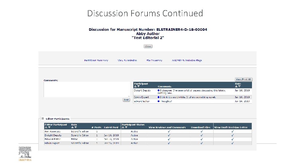 Discussion Forums Continued 