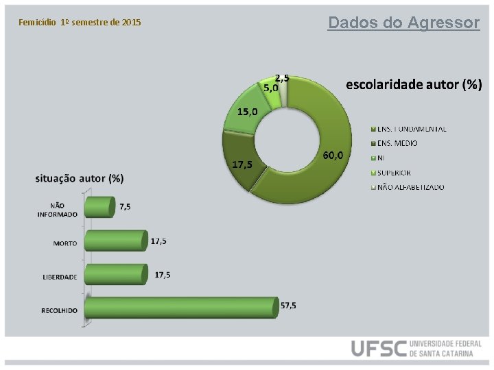 Femicídio 1º semestre de 2015 Dados do Agressor 