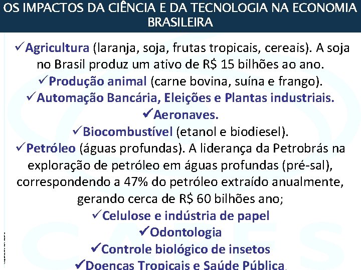 Acompanhamento PNPG 09 abr 13 OS IMPACTOS DA CIÊNCIA E DA TECNOLOGIA NA ECONOMIA