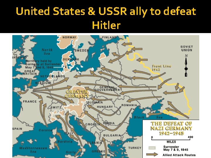 United States & USSR ally to defeat Hitler 