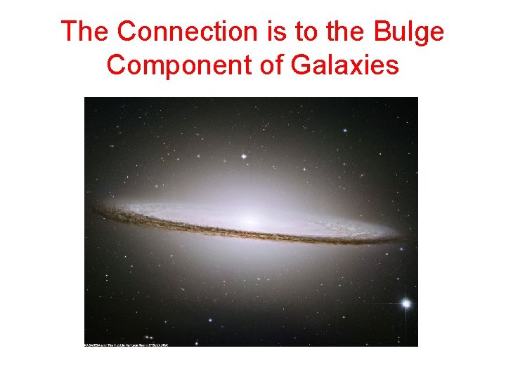 The Connection is to the Bulge Component of Galaxies 