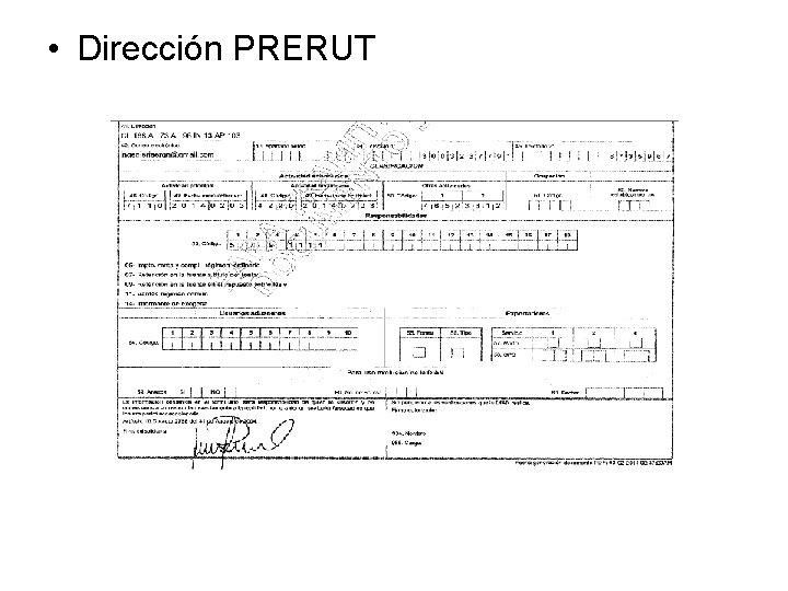  • Dirección PRERUT 