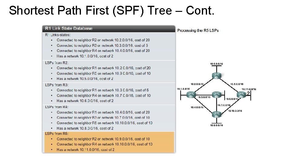 Shortest Path First (SPF) Tree – Cont. 
