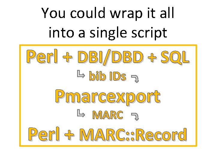 You could wrap it all into a single script Perl + DBI/DBD + SQL