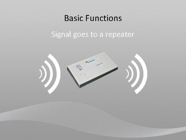 Basic Functions Signal goes to a repeater 