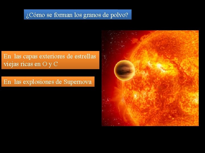 ¿Cómo se forman los granos de polvo? En las capas exteriores de estrellas viejas