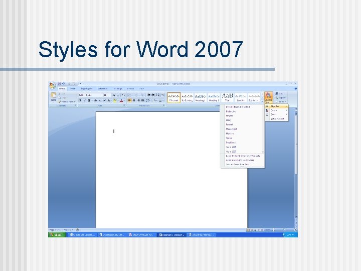 Styles for Word 2007 