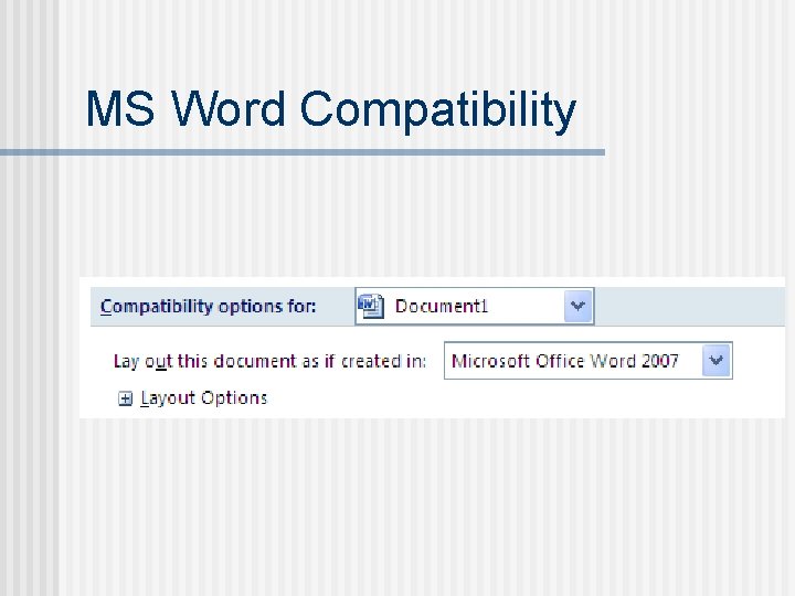 MS Word Compatibility 