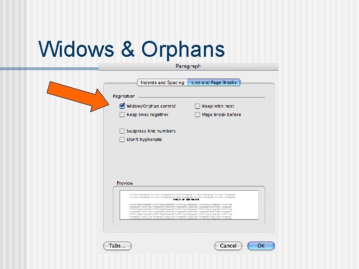 Widows & Orphans 