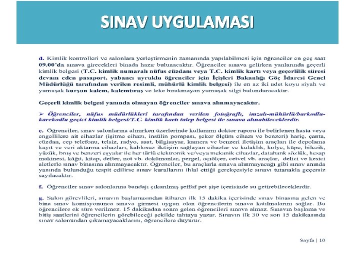 SINAV UYGULAMASI 