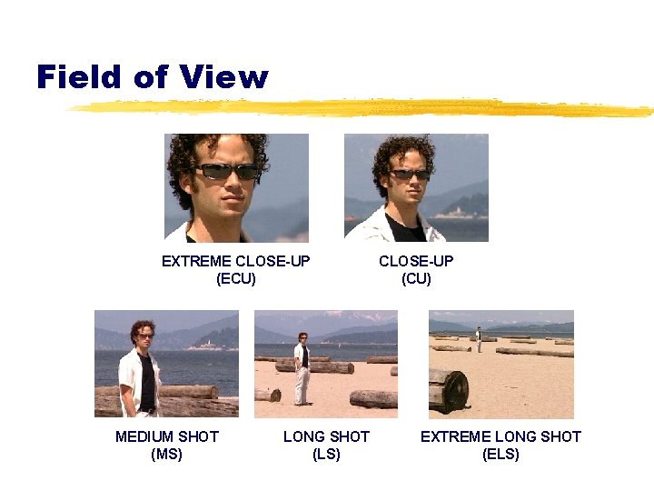 Field of View EXTREME CLOSE-UP (ECU) MEDIUM SHOT (MS) LONG SHOT (LS) CLOSE-UP (CU)
