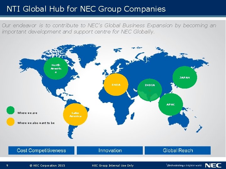 NTI Global Hub for NEC Group Companies Our endeavor is to contribute to NEC’s