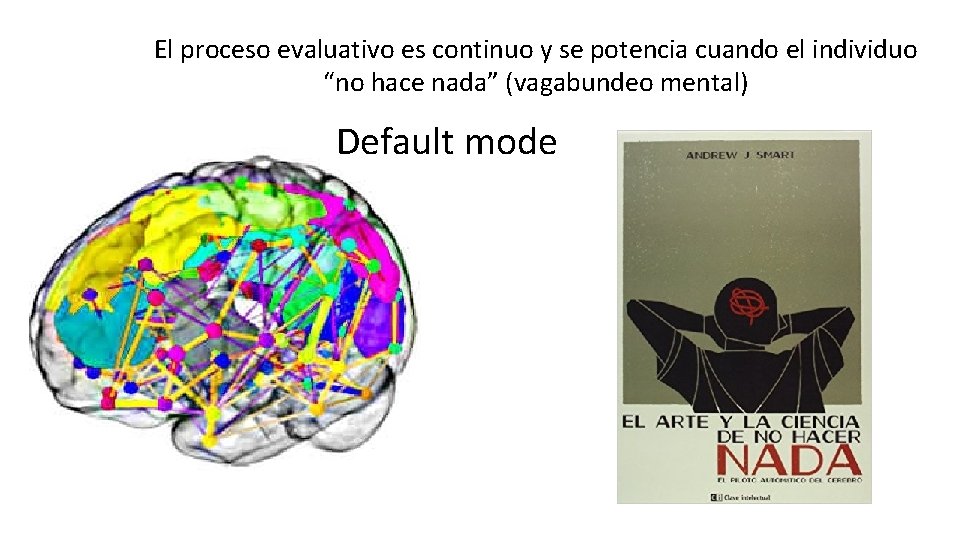 El proceso evaluativo es continuo y se potencia cuando el individuo “no hace nada”